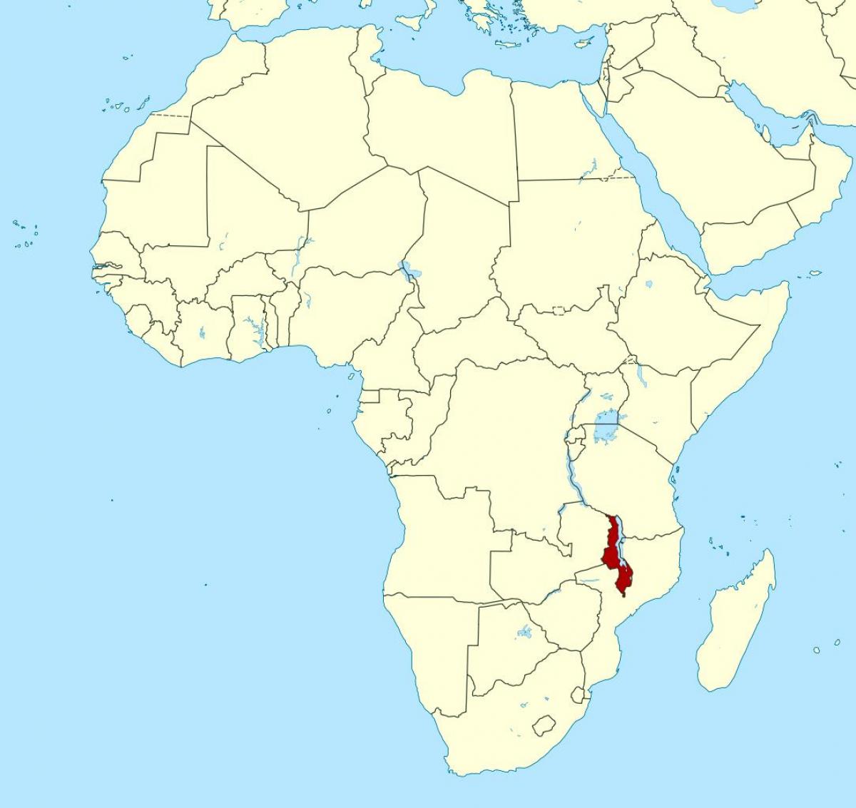 karta u Malaviju lokaciju mapu afrike