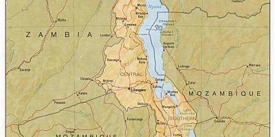 Jezero Malavi na mapi