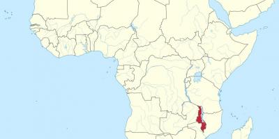 Karta afrike pokazuje Malavi