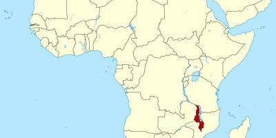 Karta u Malaviju lokaciju mapu afrike