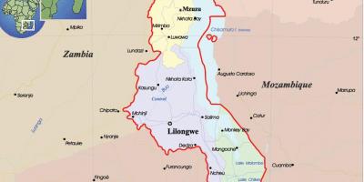 Karta u Malaviju politički