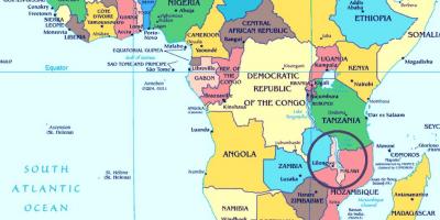 Malavi zemlja na svijetu mapu